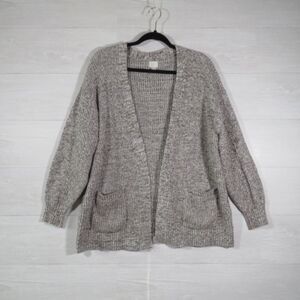 A New Day Women's Cotton Blend Black & White Blend Cardigan Sweater